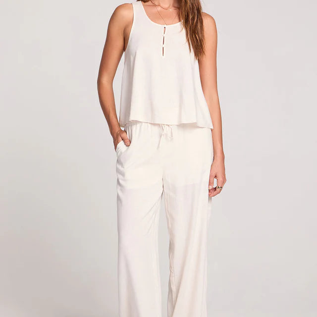 SALTWATER LUXE WOVEN PULL ON PANT - ECRU