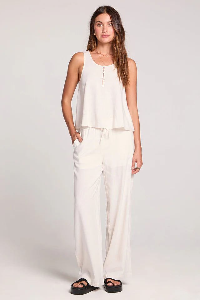 SALTWATER LUXE WOVEN PULL ON PANT - ECRU