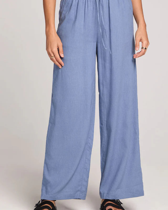 SALTWATER LUXE WOVEN PULL ON PANT - WORN BLUE
