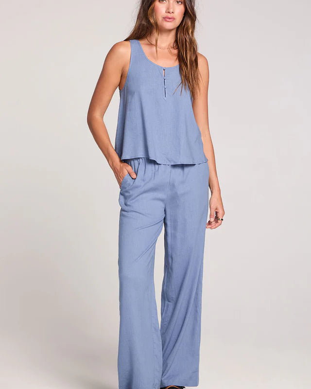 SALTWATER LUXE WOVEN PULL ON PANT - WORN BLUE