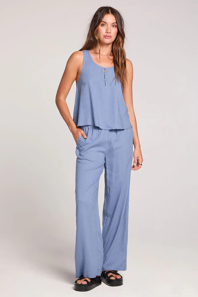 SALTWATER LUXE WOVEN PULL ON PANT - WORN BLUE