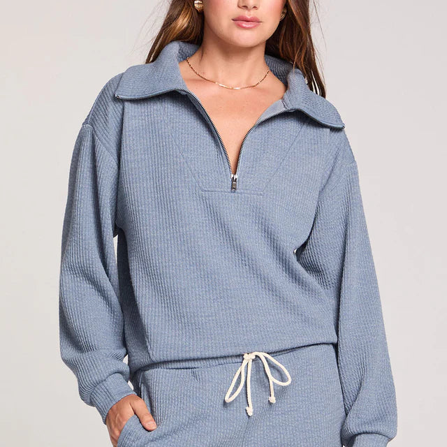 SALTWATER LUXE HALF SEAM PULLOVER - WORN BLUE