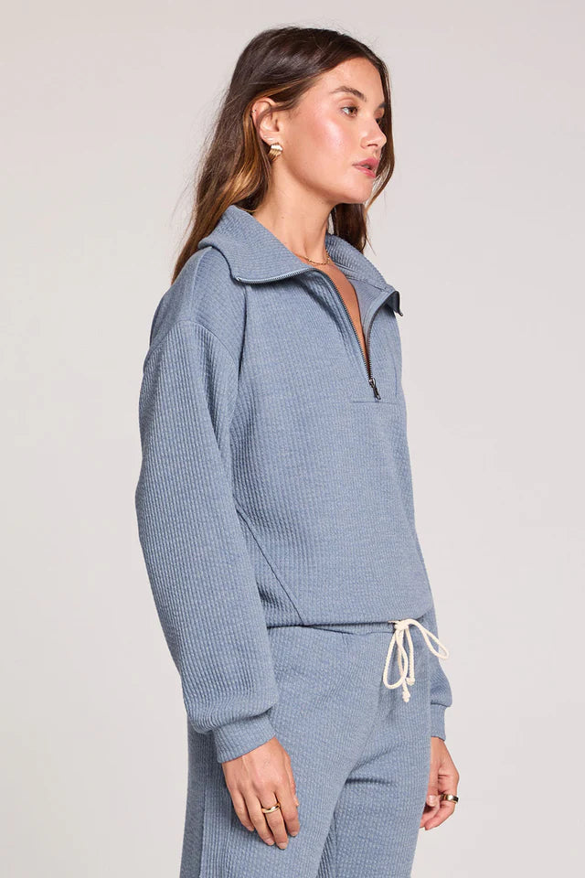 SALTWATER LUXE HALF SEAM PULLOVER - WORN BLUE