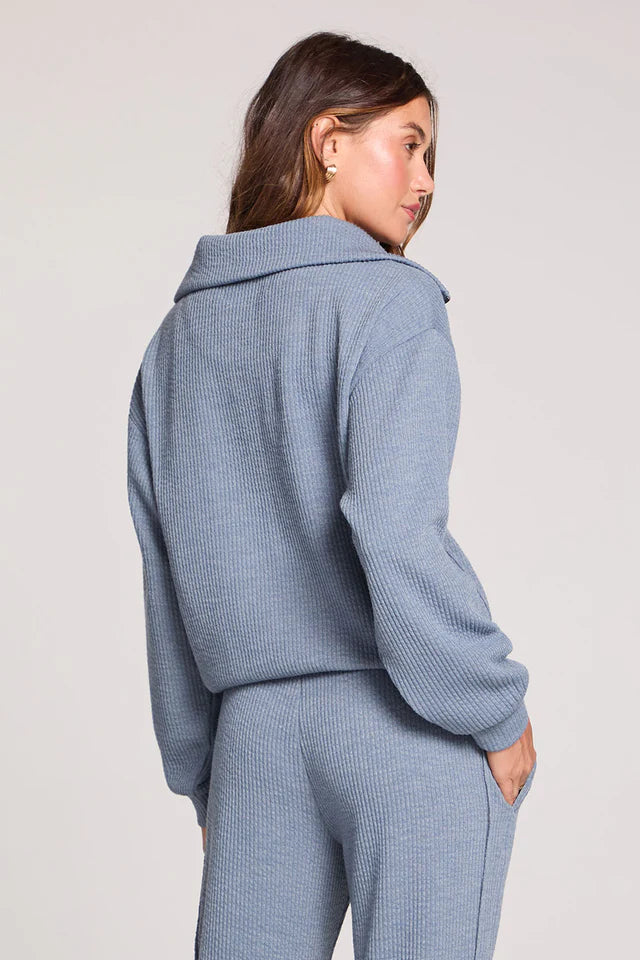 SALTWATER LUXE HALF SEAM PULLOVER - WORN BLUE