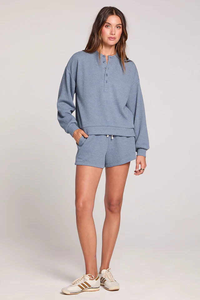 SALTWATER LUXE PULL ON SHORTS - WORN BLUE