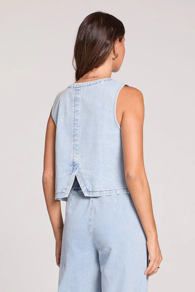 SALTWATER LUXE MARGO DENIM VEST - SKYLINE