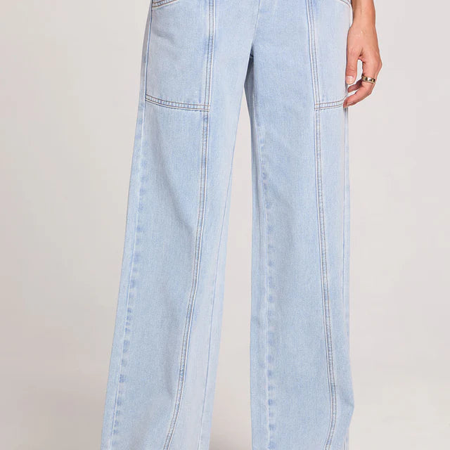 SALTWATER LUXE MONETTE DENIM PANT - SKYLINE