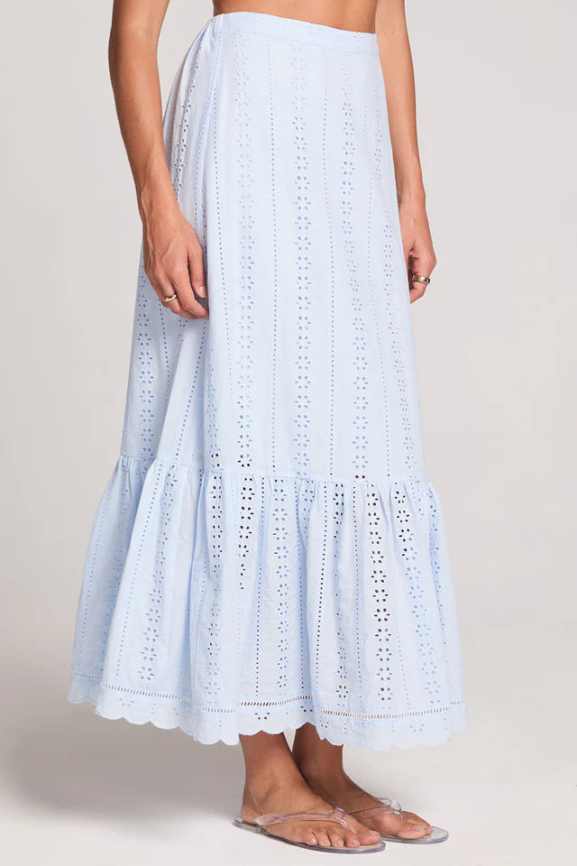 SALTWATER LUXE TATUMN MAXI SKIRT - SKY BLUE