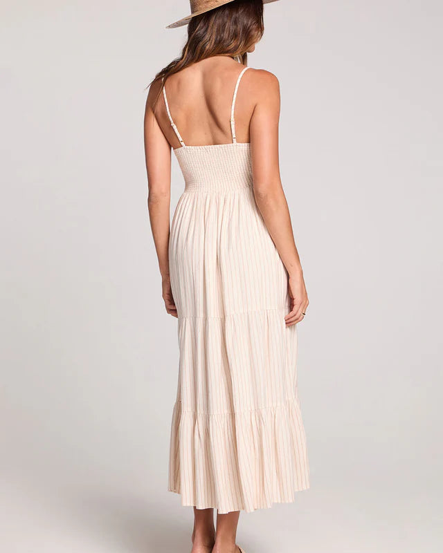 SALTWATER LUXE CAMRIE MIDI DRESS - SAND