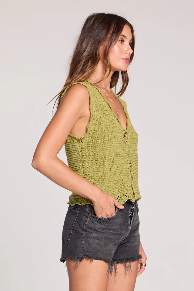 SALTWATE LUXE LISSA KNIT VEST - WILLOW