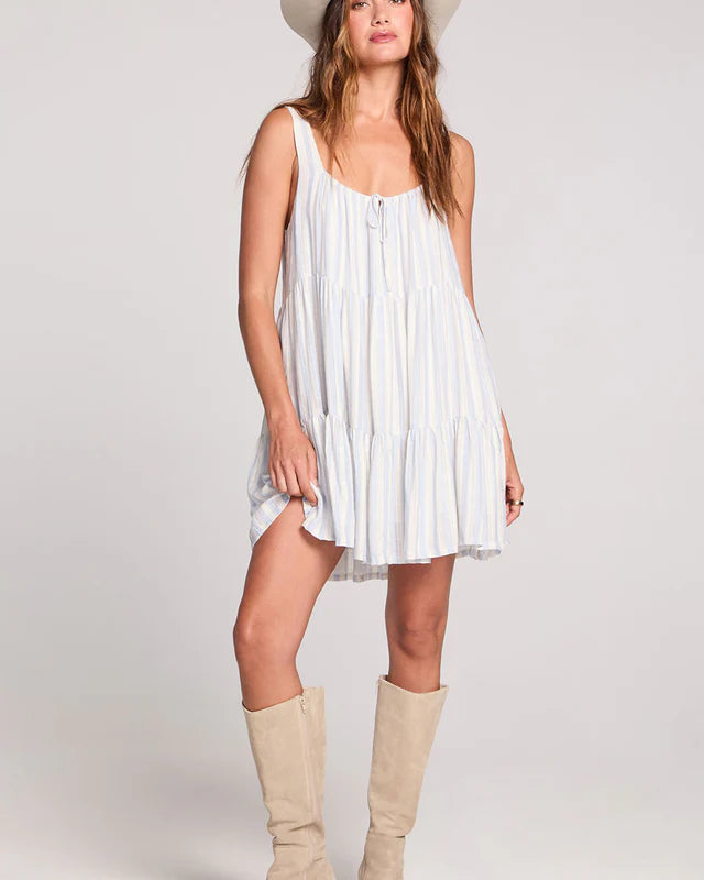 SALTWATER LUXE LAURENT MINI DRESS - CLOUD BLUE