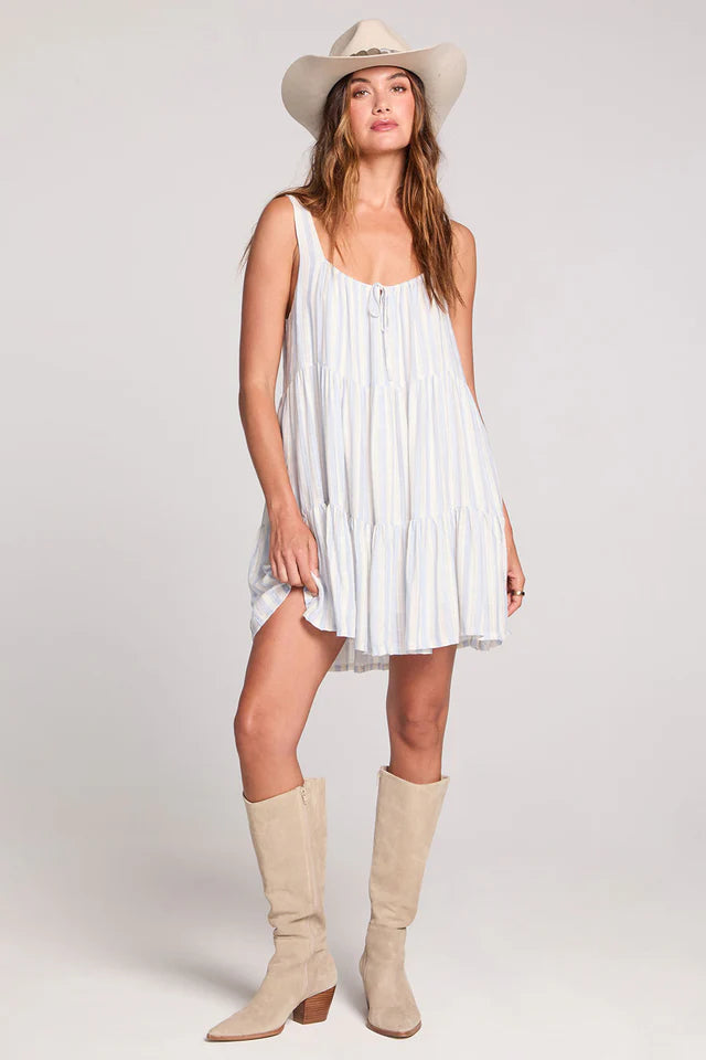 SALTWATER LUXE LAURENT MINI DRESS - CLOUD BLUE