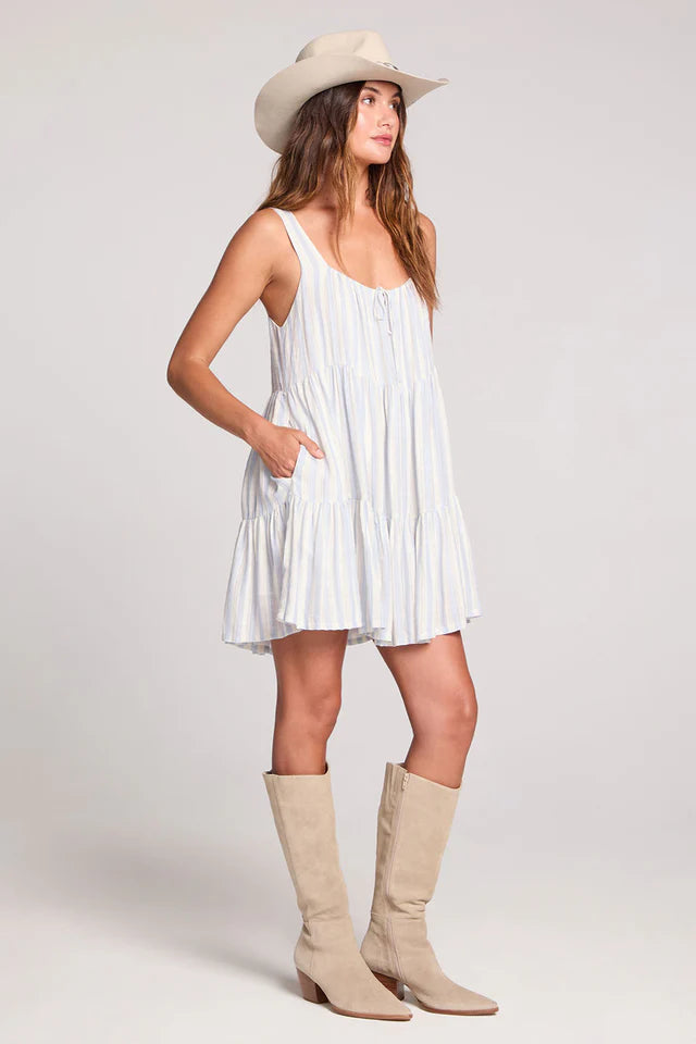 SALTWATER LUXE LAURENT MINI DRESS - CLOUD BLUE