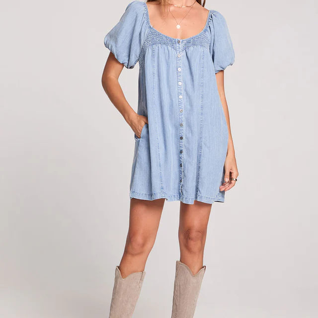 SALTWATER LUXE SEYMORE DENIM DRESS - VINTAGE INDIGO