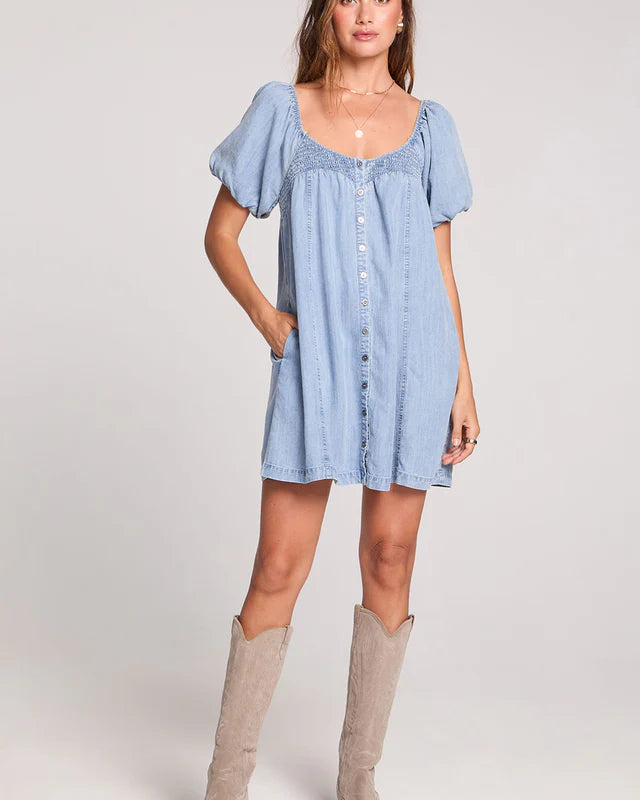 SALTWATER LUXE SEYMORE DENIM DRESS - VINTAGE INDIGO