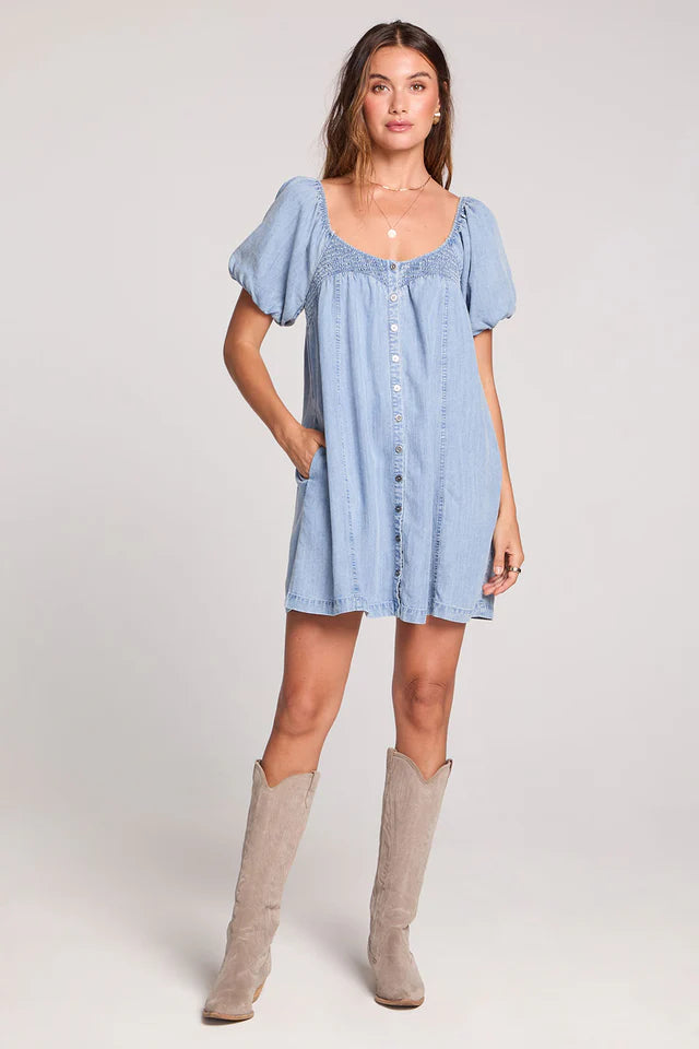SALTWATER LUXE SEYMORE DENIM DRESS - VINTAGE INDIGO