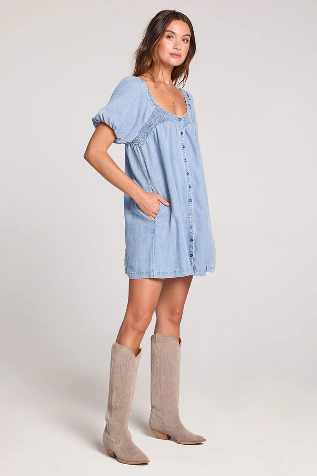 SALTWATER LUXE SEYMORE DENIM DRESS - VINTAGE INDIGO