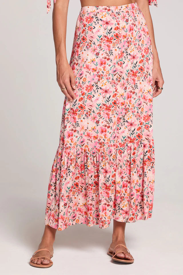 SALTWATER LUXE KANDACE MIDI SKIRT - MULTI
