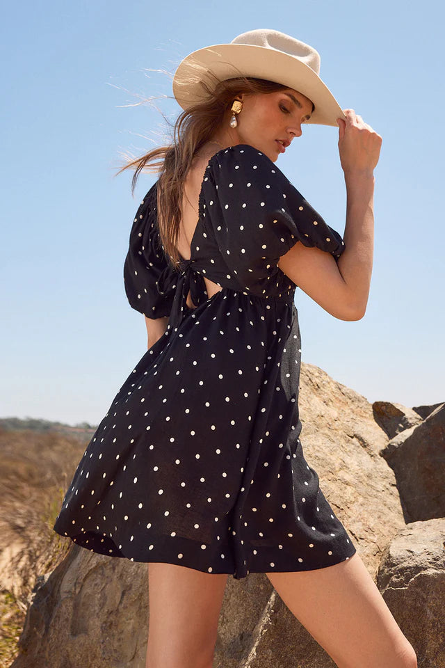 SALTWATER LUXE ELIO MINI DRESS - BLACK