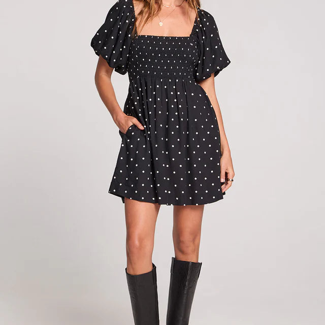 SALTWATER LUXE ELIO MINI DRESS - BLACK