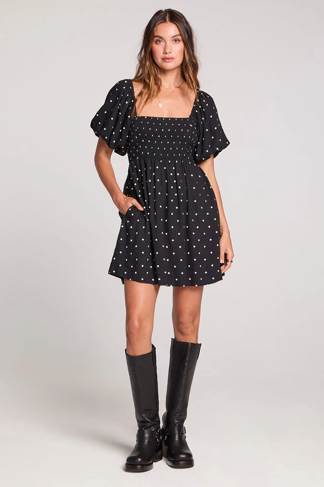 SALTWATER LUXE ELIO MINI DRESS - BLACK