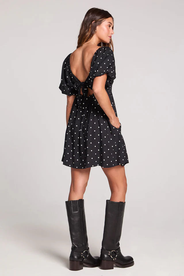 SALTWATER LUXE ELIO MINI DRESS - BLACK