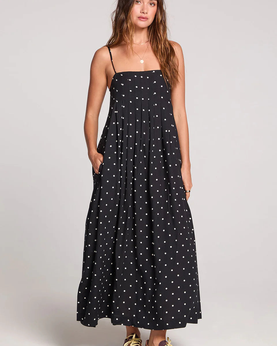 SALTWATER LUXE AROSA MIDI DRESS - BLACK