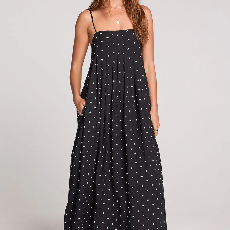SALTWATER LUXE AROSA MIDI DRESS - BLACK