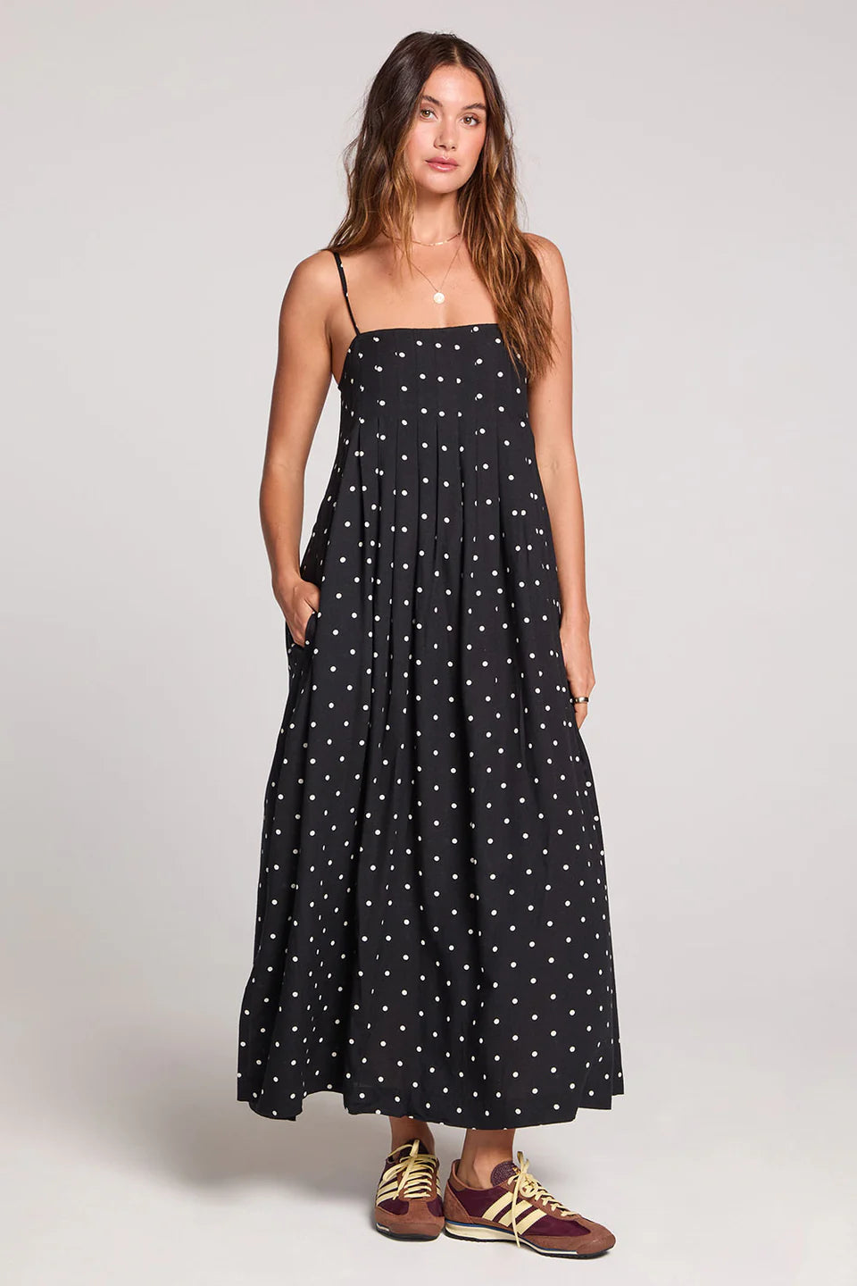 SALTWATER LUXE AROSA MIDI DRESS - BLACK