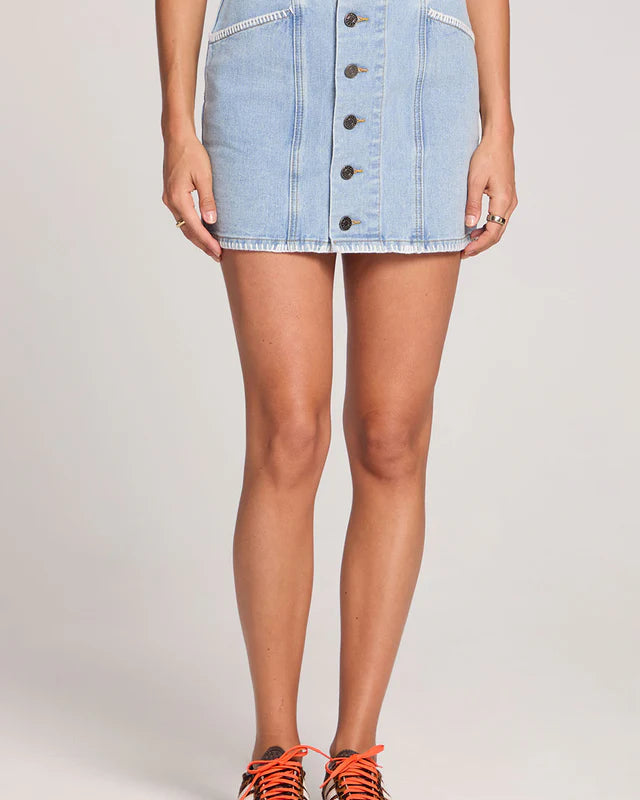SALTWATER LUXE LENNA DENIM SKIRT - OCEAN WASH