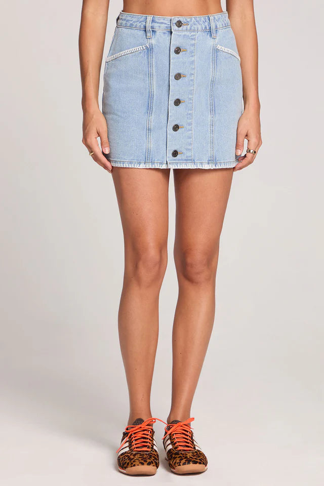 SALTWATER LUXE LENNA DENIM SKIRT - OCEAN WASH