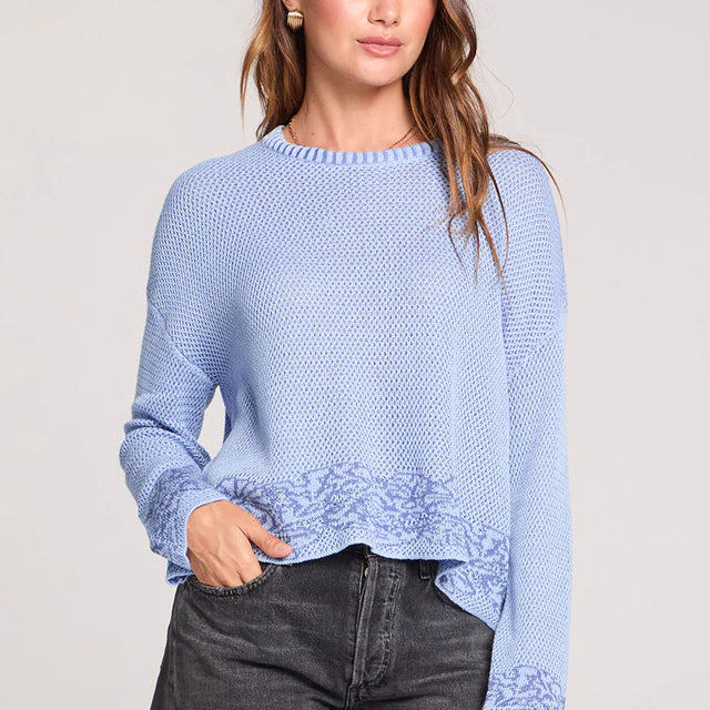 SALTWATER LUXE EVRAH SWEATER - CLOUD BLUE