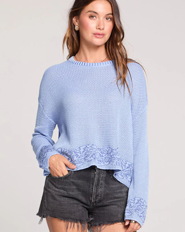 SALTWATER LUXE EVRAH SWEATER - CLOUD BLUE
