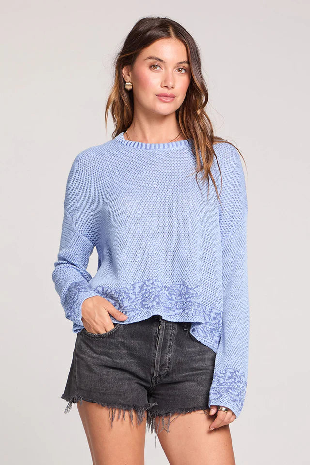 SALTWATER LUXE EVRAH SWEATER - CLOUD BLUE