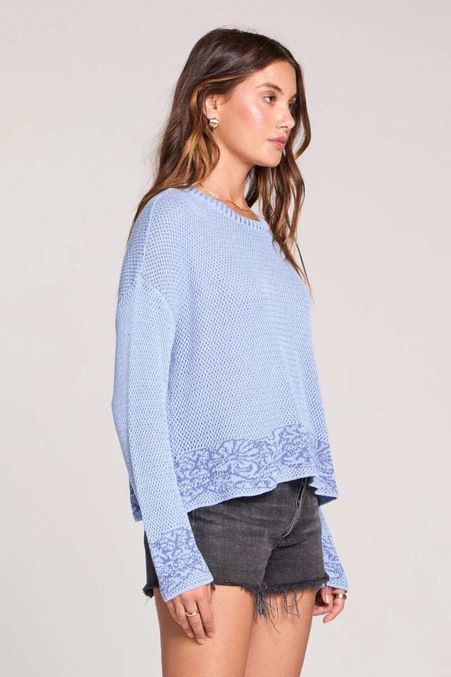 SALTWATER LUXE EVRAH SWEATER - CLOUD BLUE