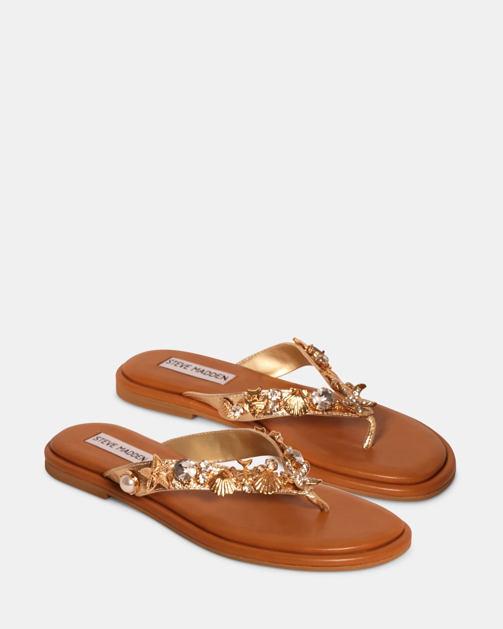 STEVE MADDEN PLAYTIME FLIP FLOP SANDALS - GOLD