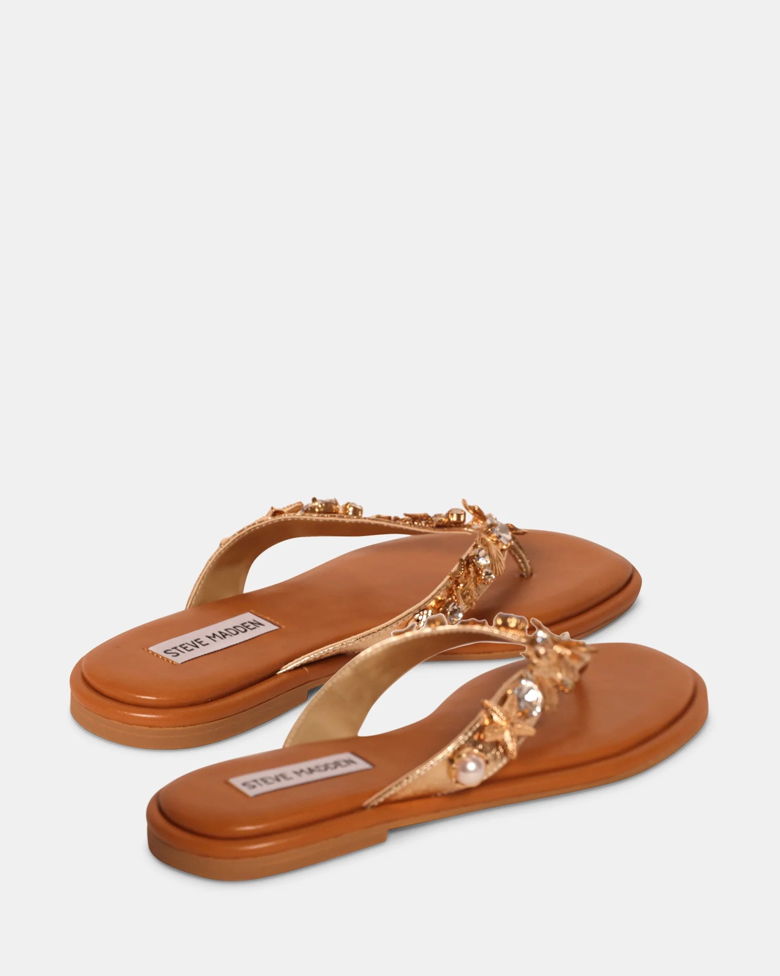 STEVE MADDEN PLAYTIME FLIP FLOP SANDALS - GOLD