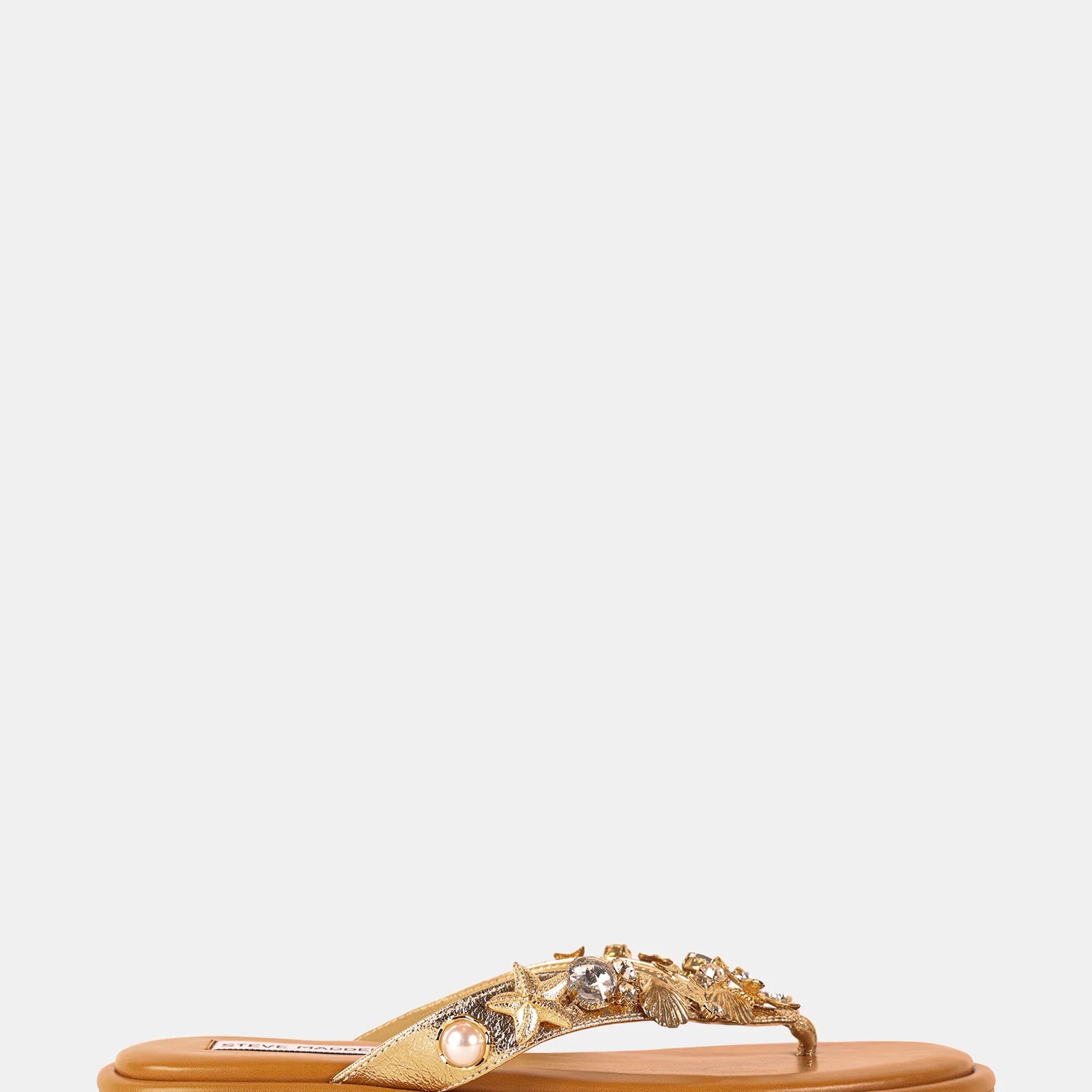 STEVE MADDEN PLAYTIME FLIP FLOP SANDALS - GOLD