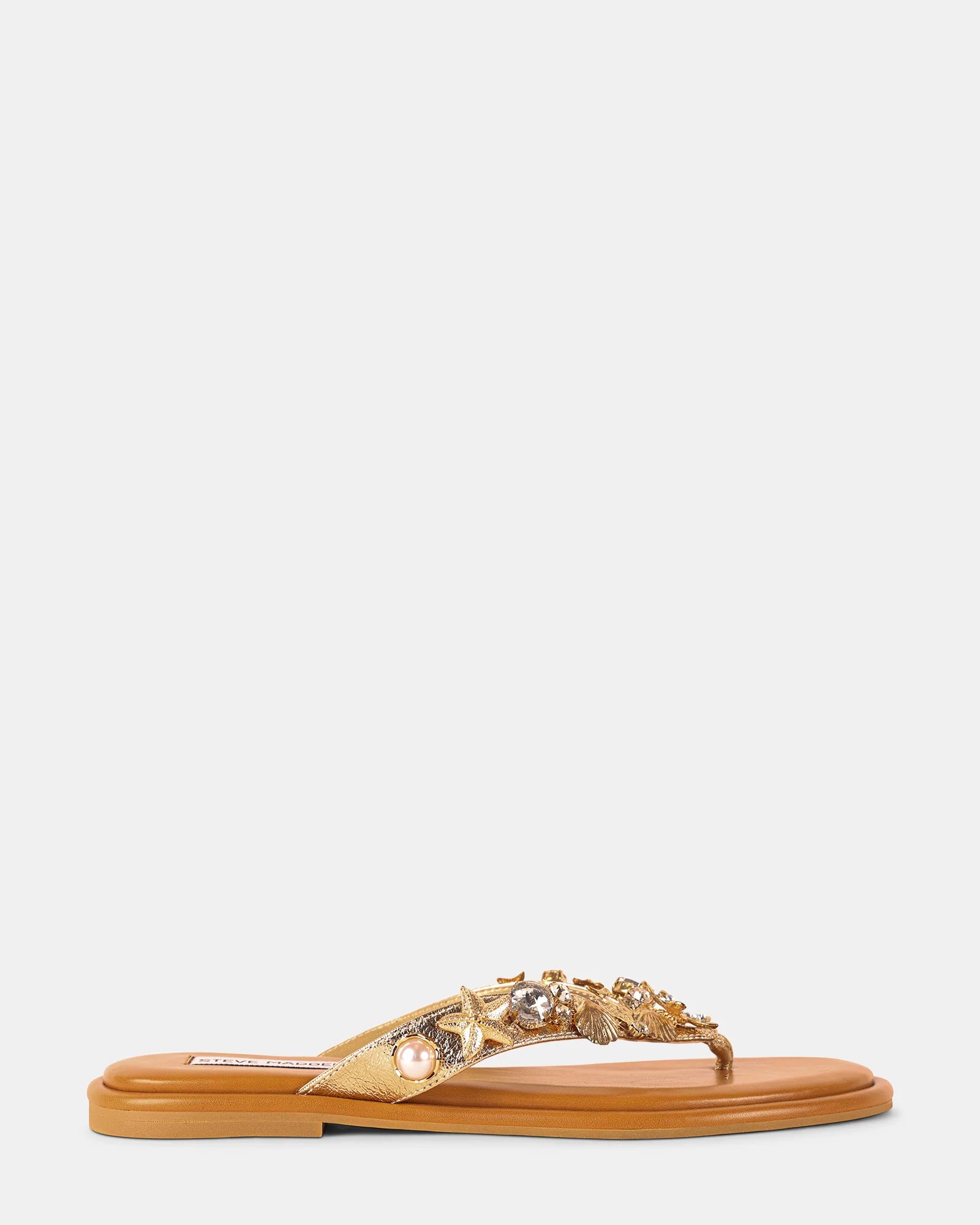 STEVE MADDEN PLAYTIME FLIP FLOP SANDALS - GOLD