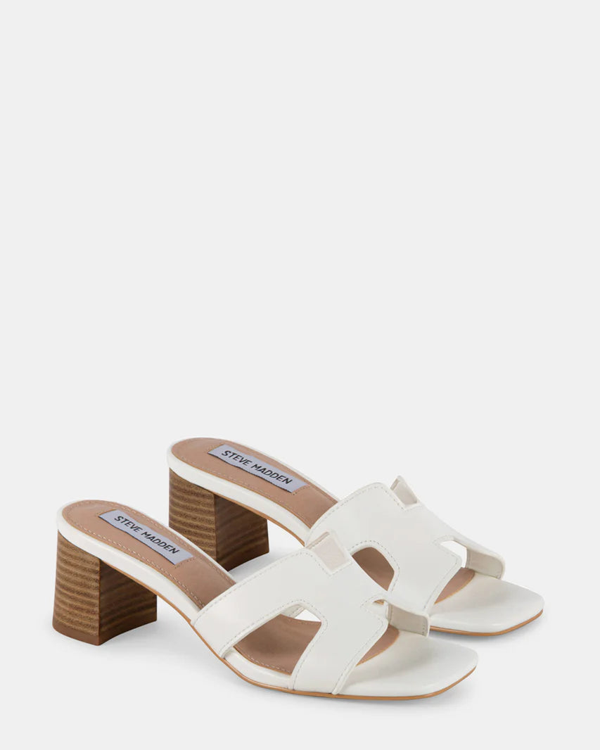 STEVE MADDEN VALUE BLOCK HEELS - WHITE
