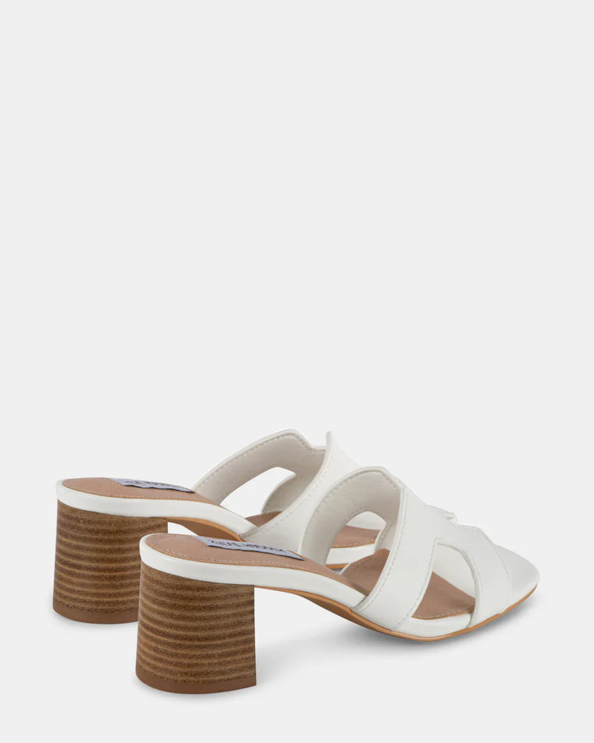 STEVE MADDEN VALUE BLOCK HEELS - WHITE