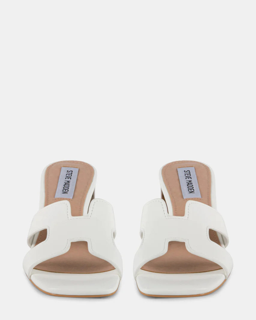 STEVE MADDEN VALUE BLOCK HEELS - WHITE