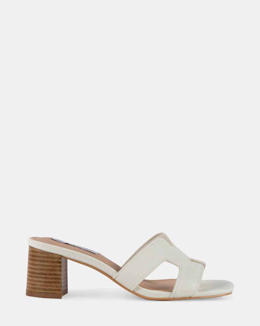 STEVE MADDEN VALUE BLOCK HEELS - WHITE