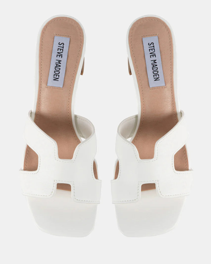 STEVE MADDEN VALUE BLOCK HEELS - WHITE