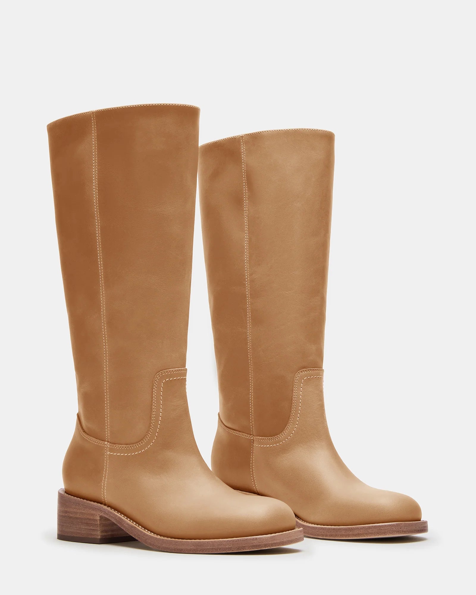 STEVE MADDEN RIGGSS LEATHER BOOT - TAN