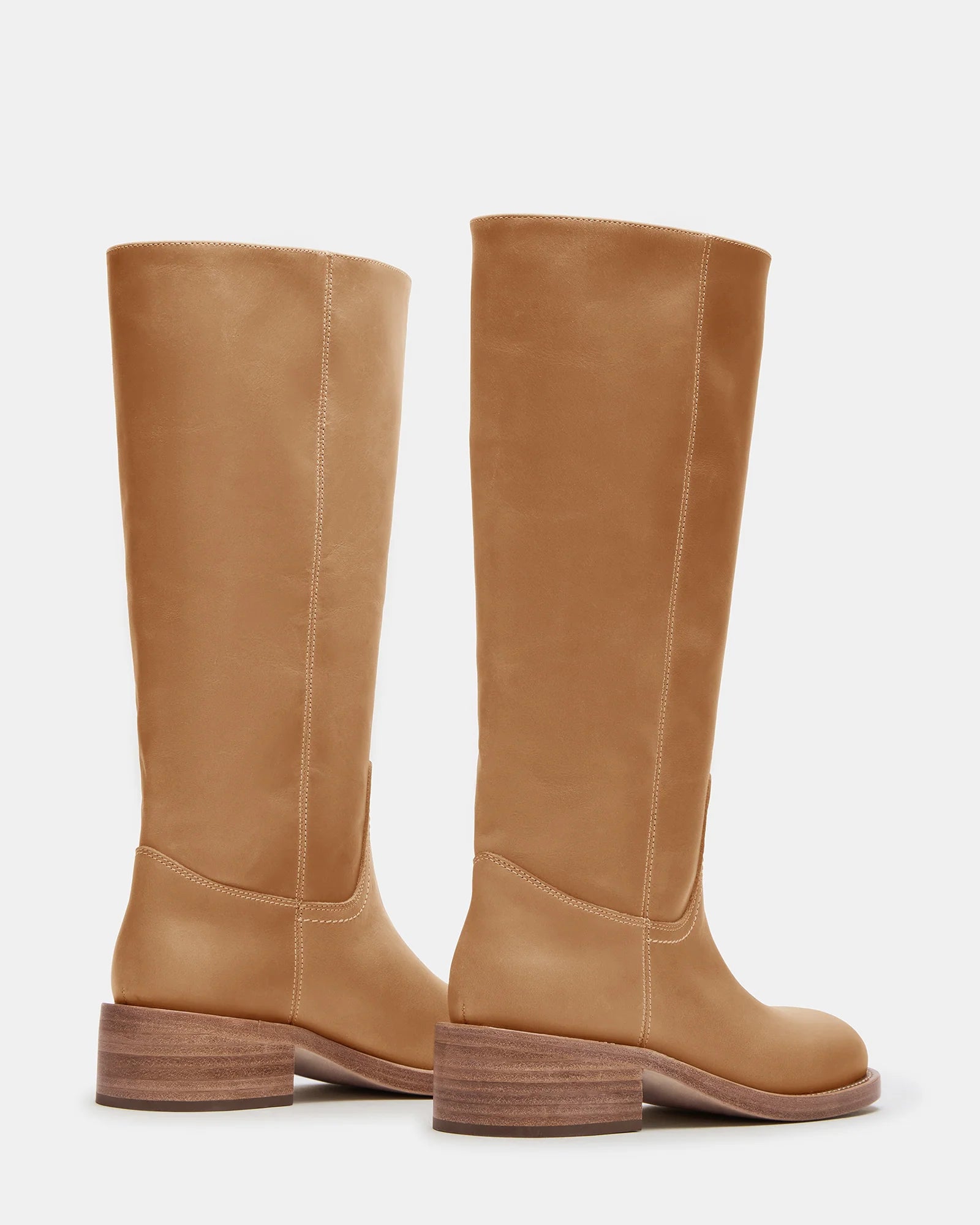 STEVE MADDEN RIGGSS LEATHER BOOT - TAN