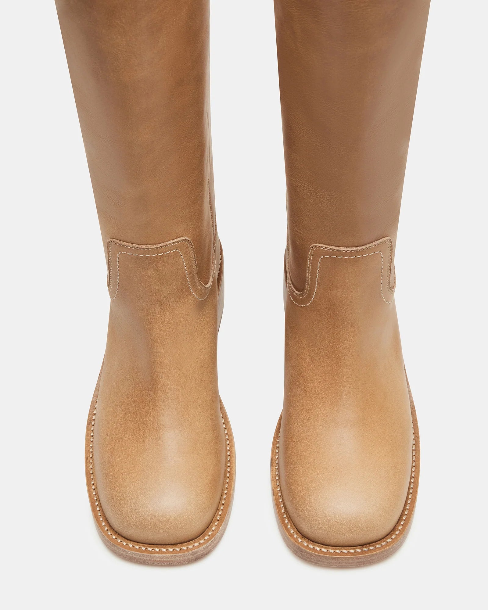 STEVE MADDEN RIGGSS LEATHER BOOT - TAN
