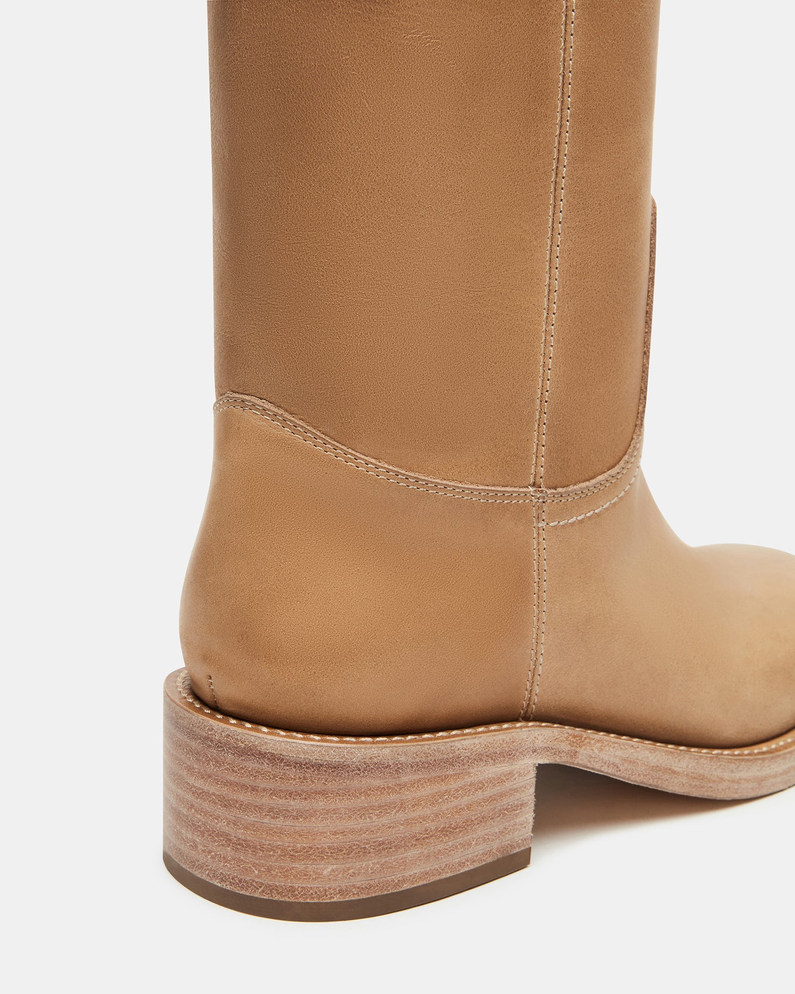 STEVE MADDEN RIGGSS LEATHER BOOT - TAN