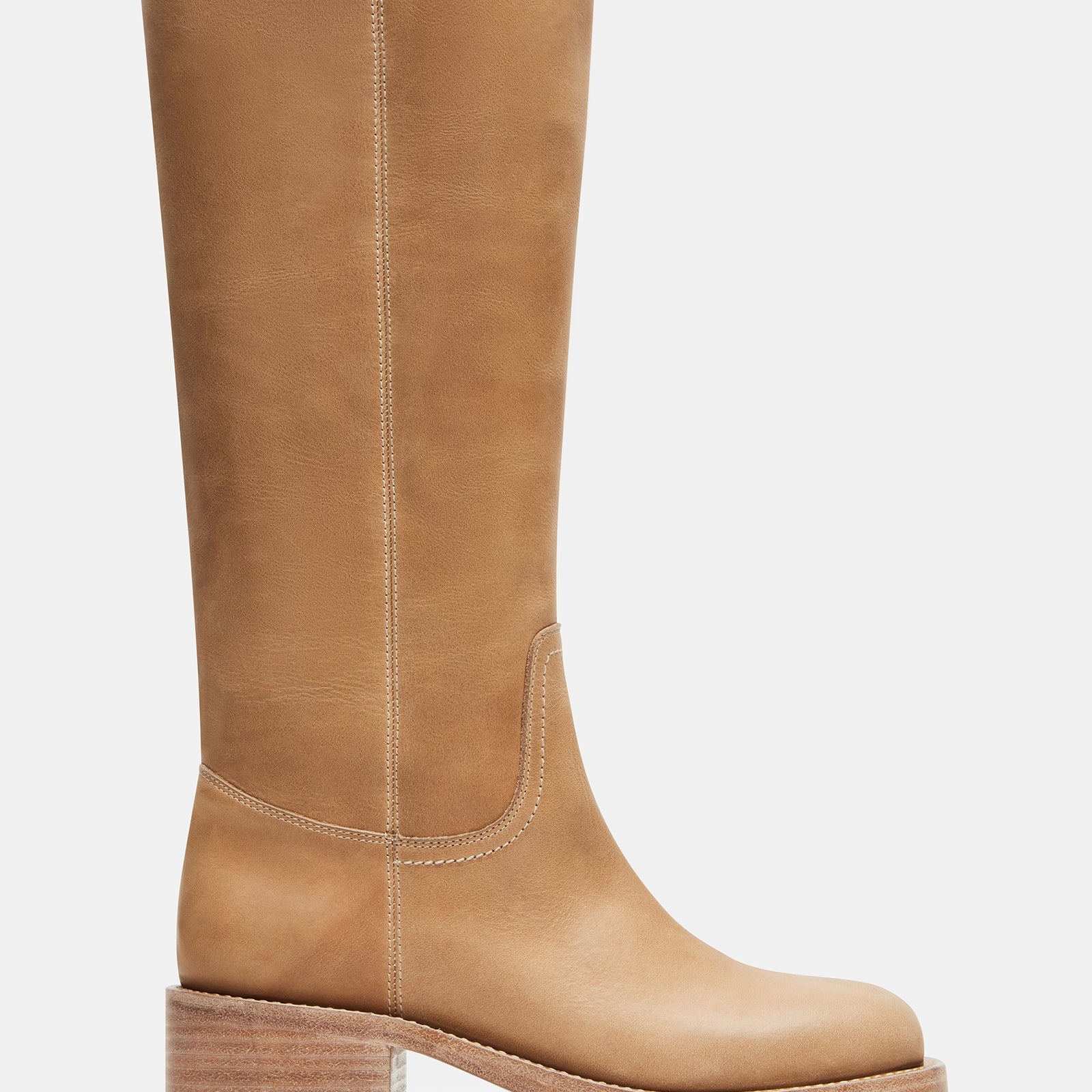 STEVE MADDEN RIGGSS LEATHER BOOT - TAN