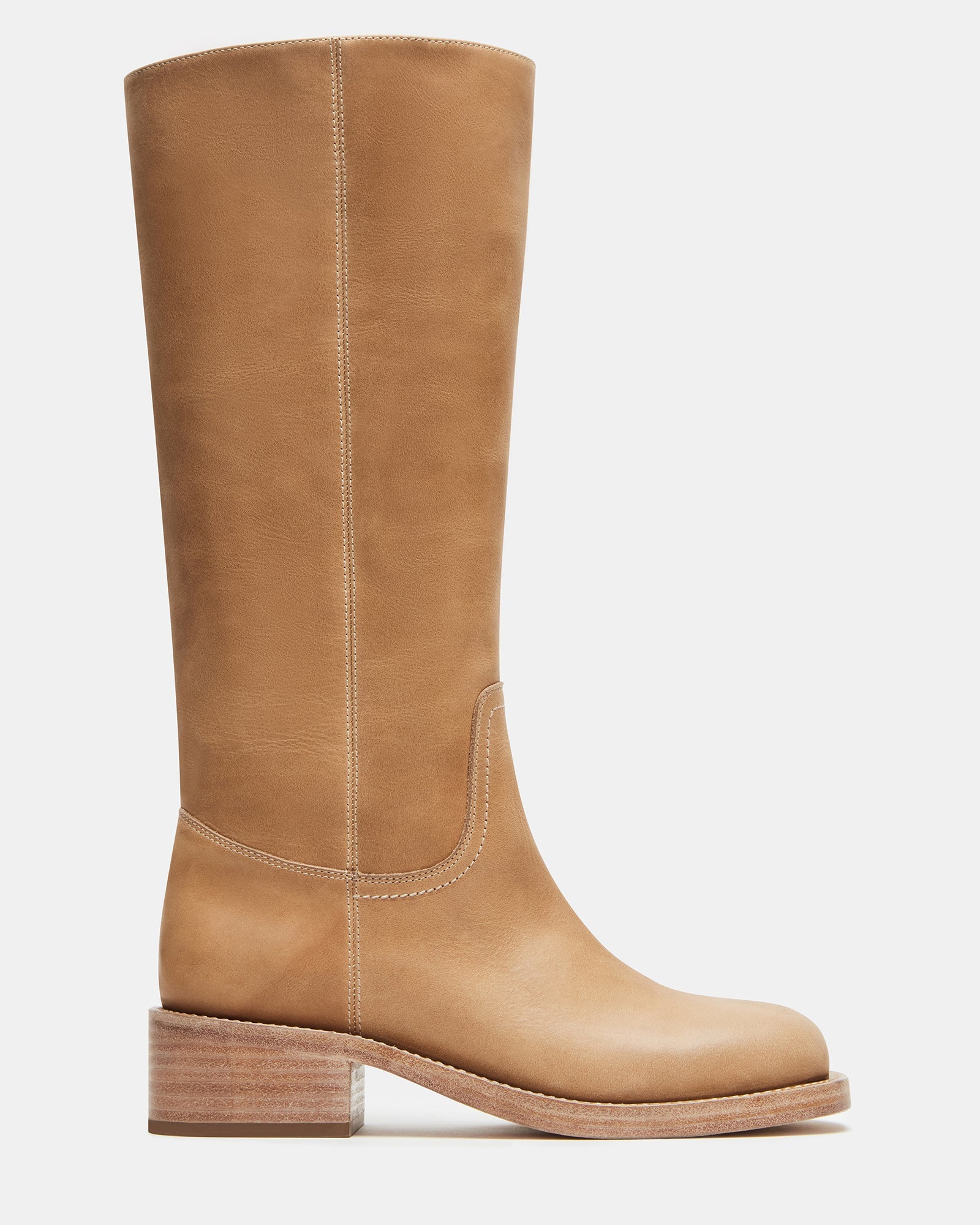 STEVE MADDEN RIGGSS LEATHER BOOT - TAN